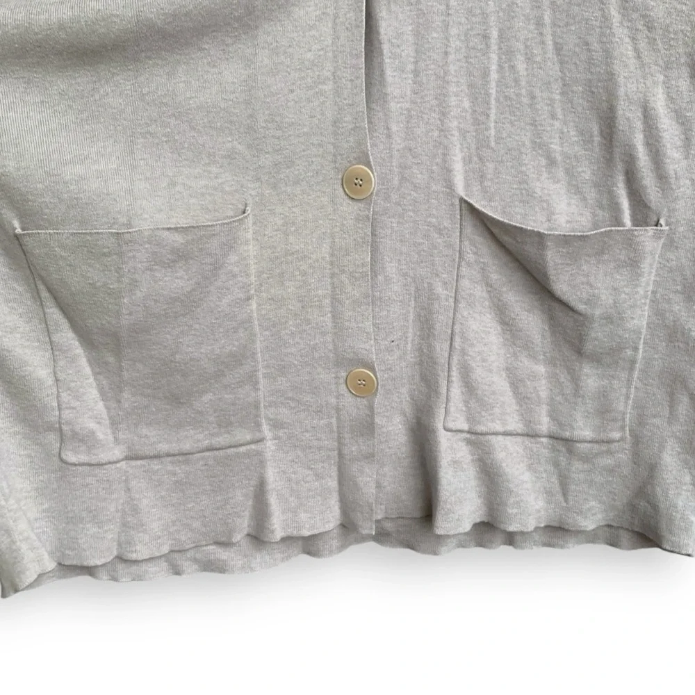 Eileen Fisher Cardigan L Pearl Cotton Silk Blend - Picture 7 of 13